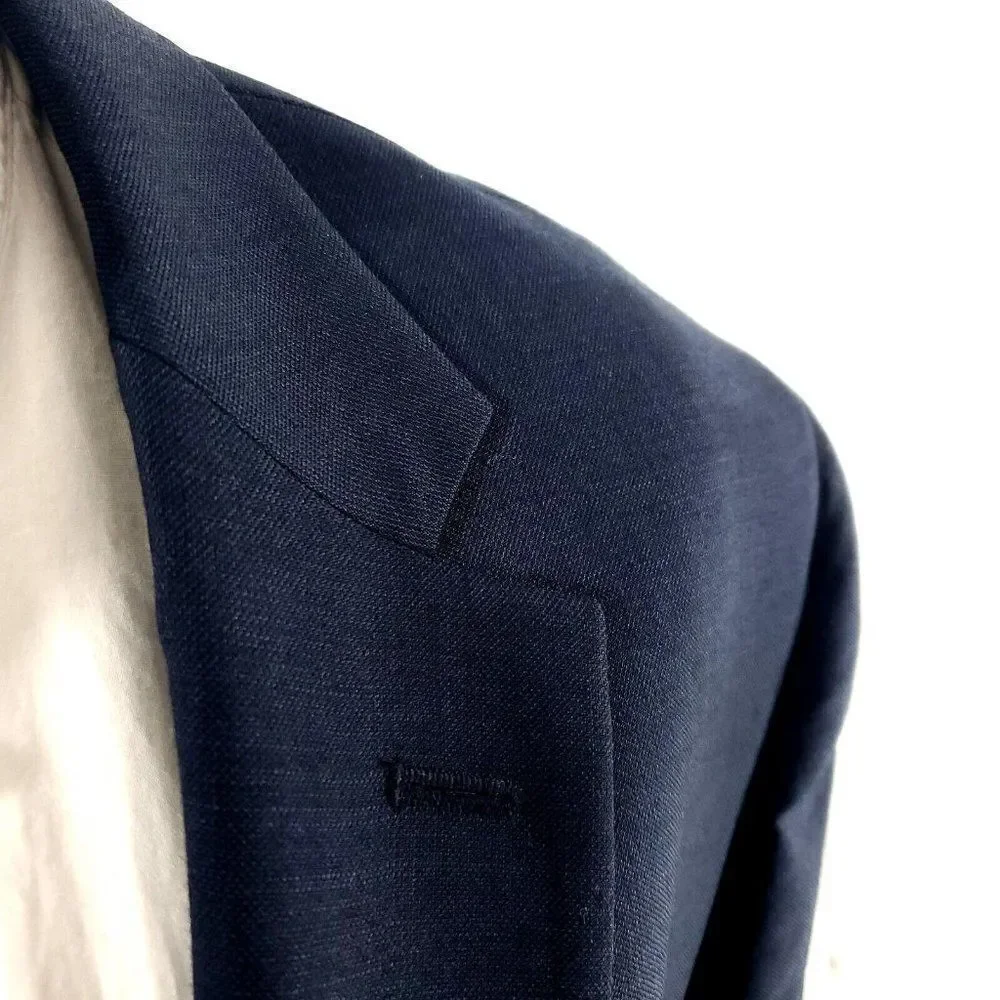 Pronto Uomo Platinum Wool 2 Button 2 Piece Suit 42S Blue 39/30 Flat Front Mid Ri